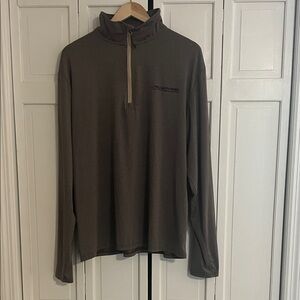 Men's Lowcountry Fishing Brown Quarter-Zip Sweater